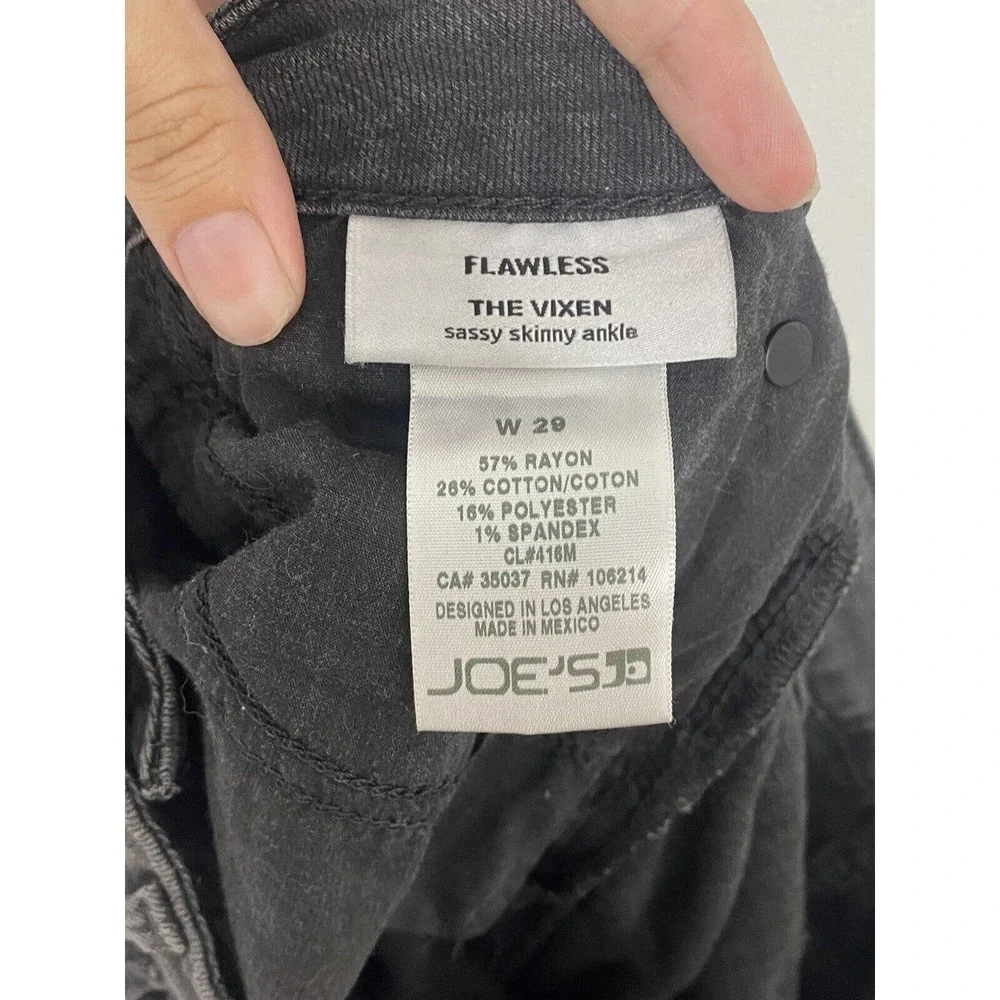 Joes Jeans Flawless The Vixen Ankle Skinny Addie Faded Black Distressed Sz 29 - Picture 5 of 7